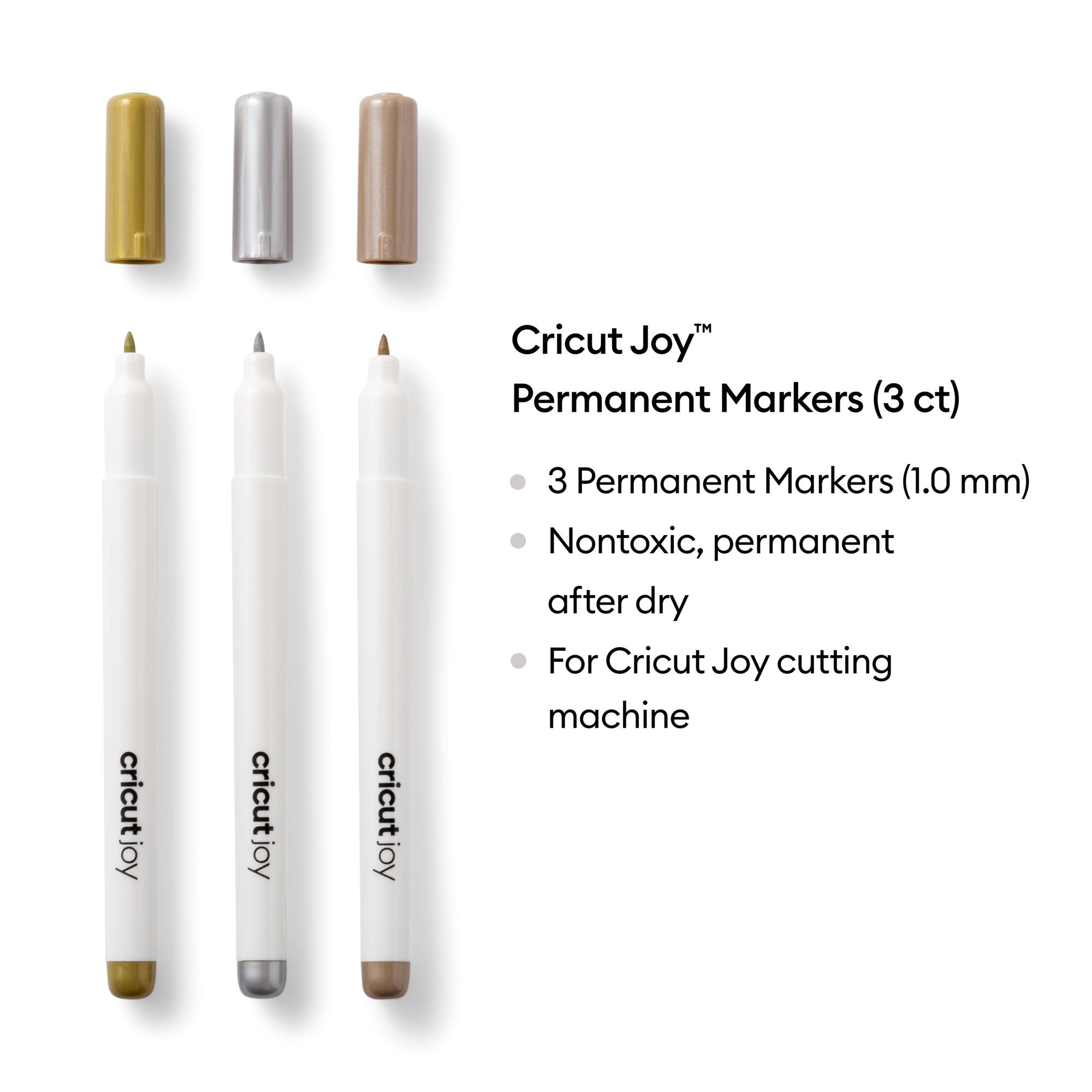 Cricut Joy™ 1.0mm Permanent Metallic Markers, 3ct.